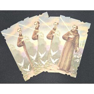 St Francis of Assisi Vintage Holy Cards Lot of 4pc Patron Saint of Animals
